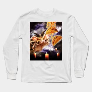 Demon Leopard Gecko Eating Taco & Fries Long Sleeve T-Shirt